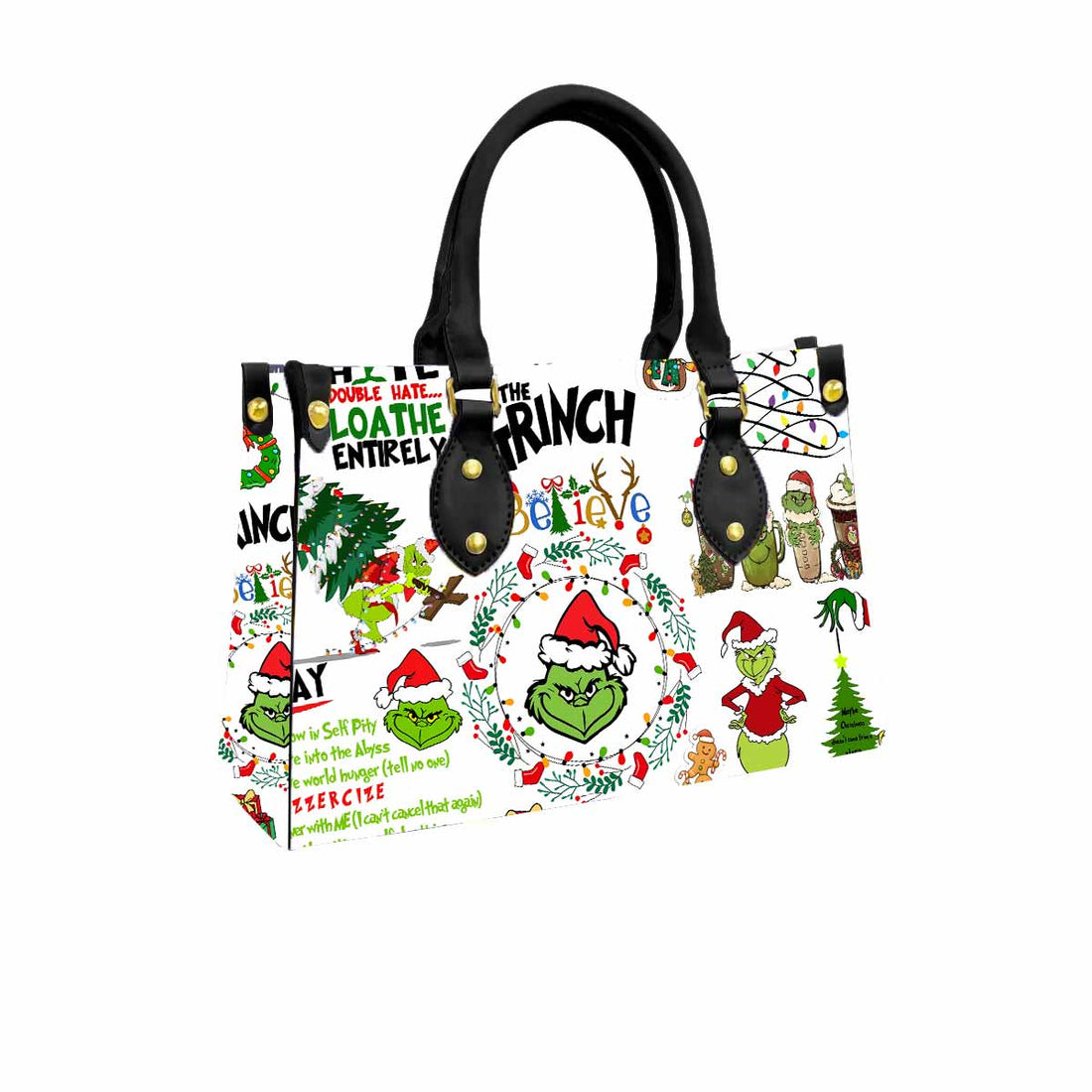 Grinch Hate Loathe Entirely Women Tote Bag with Black Handles