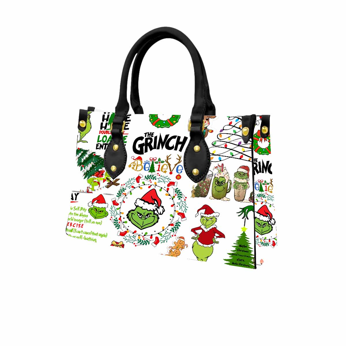 Grinch Hate Loathe Entirely Women Tote Bag with Black Handles