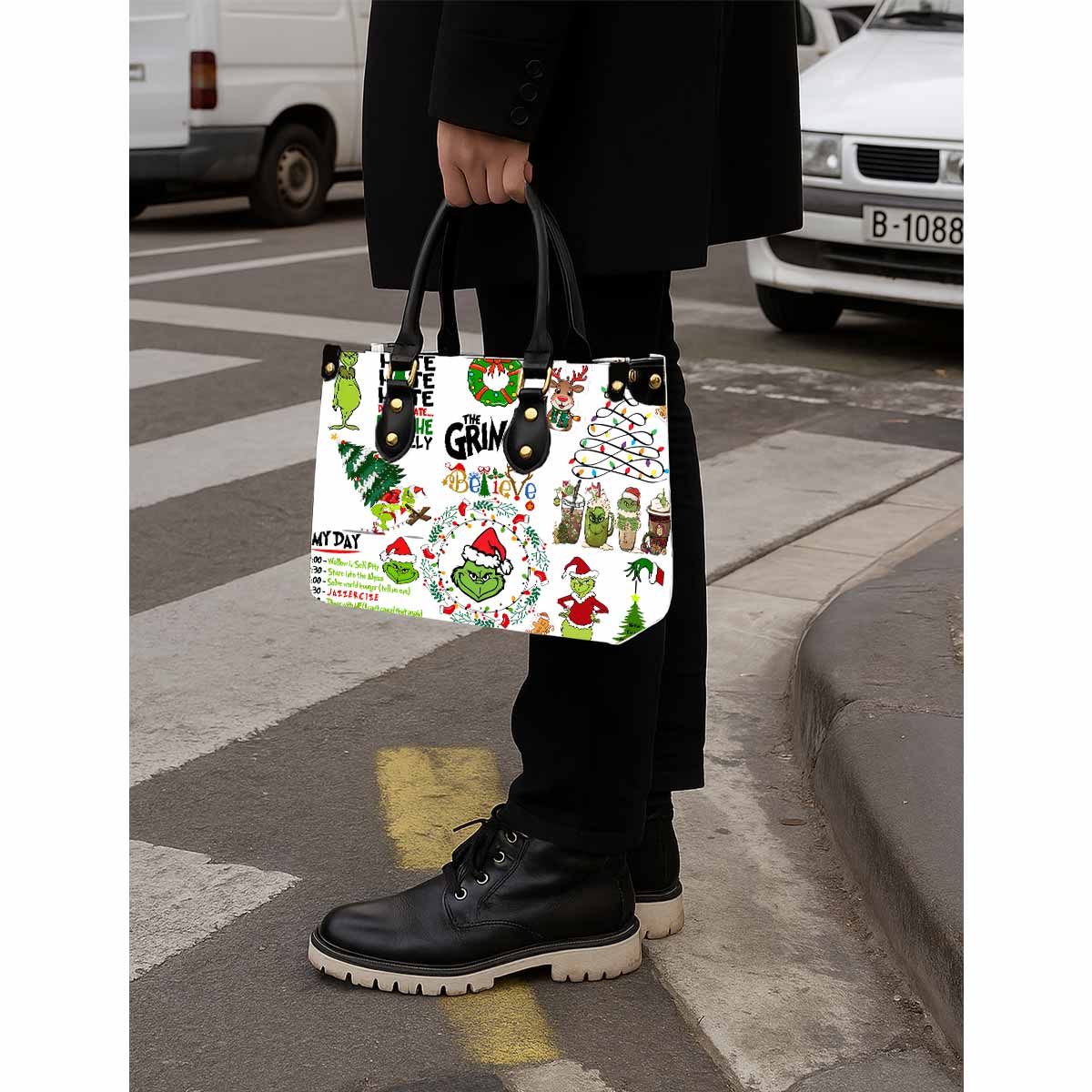 Grinch Hate Loathe Entirely Women Tote Bag with Black Handles
