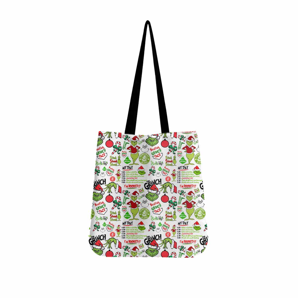 Grinch My Day I'm Booked Canvas Tote Bag