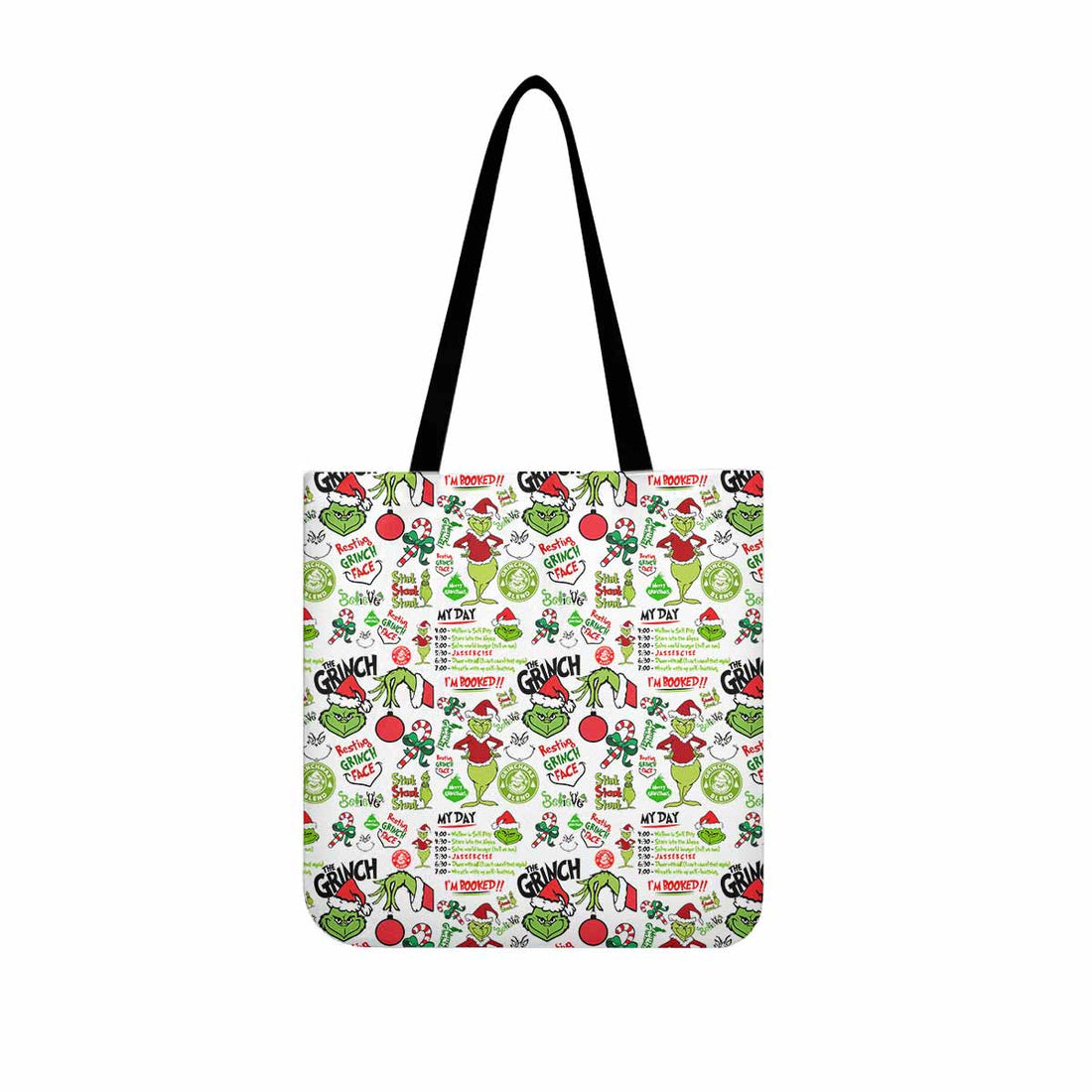 Grinch My Day I'm Booked Canvas Tote Bag