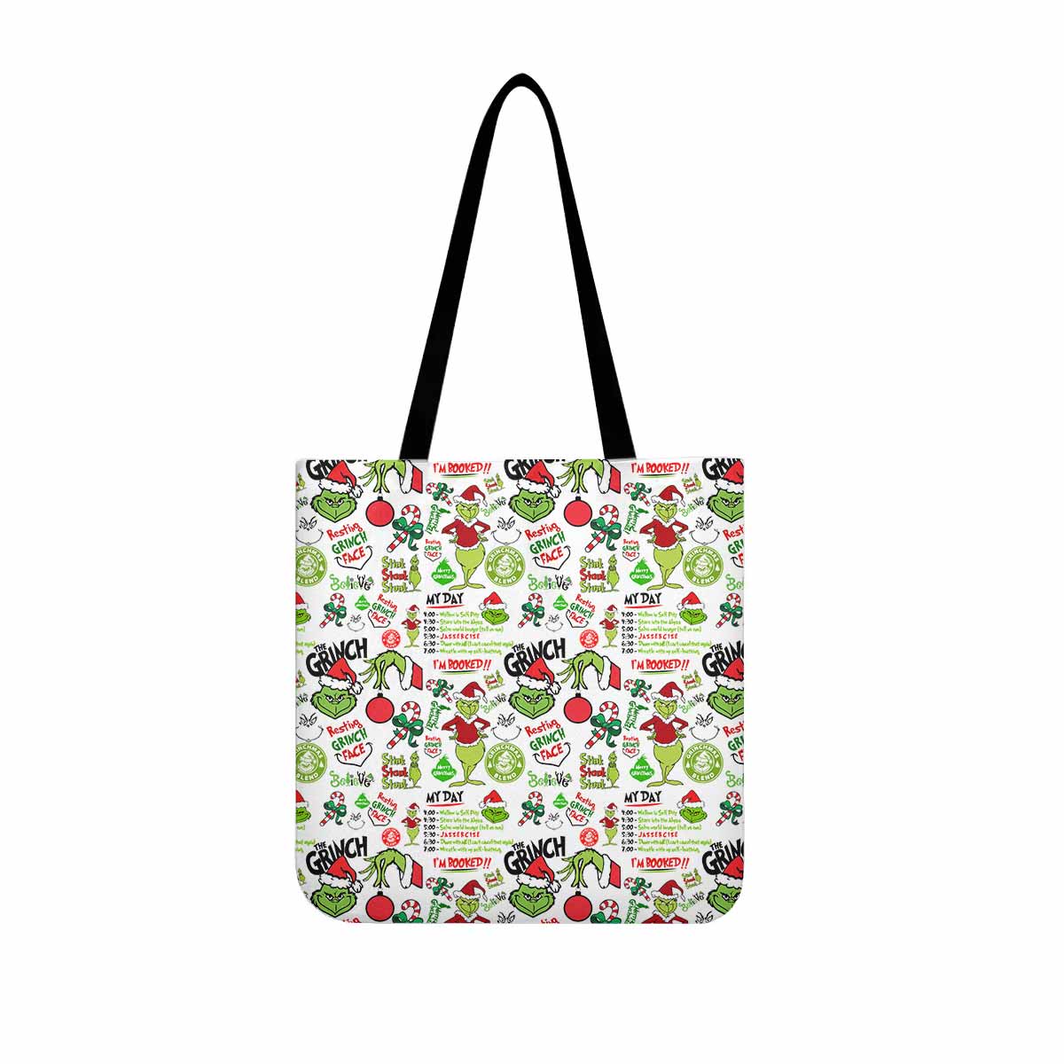 Grinch My Day I'm Booked Canvas Tote Bag