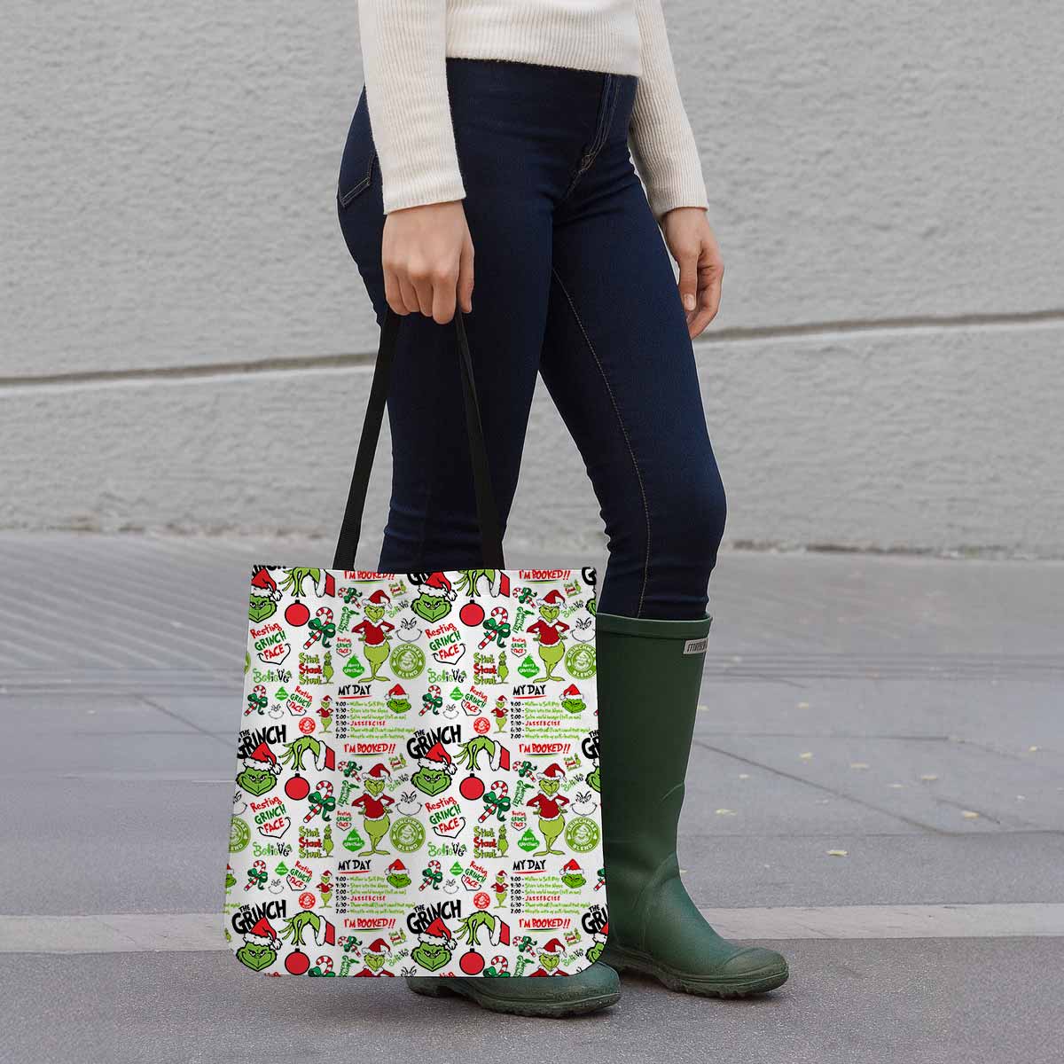 Grinch My Day I'm Booked Canvas Tote Bag