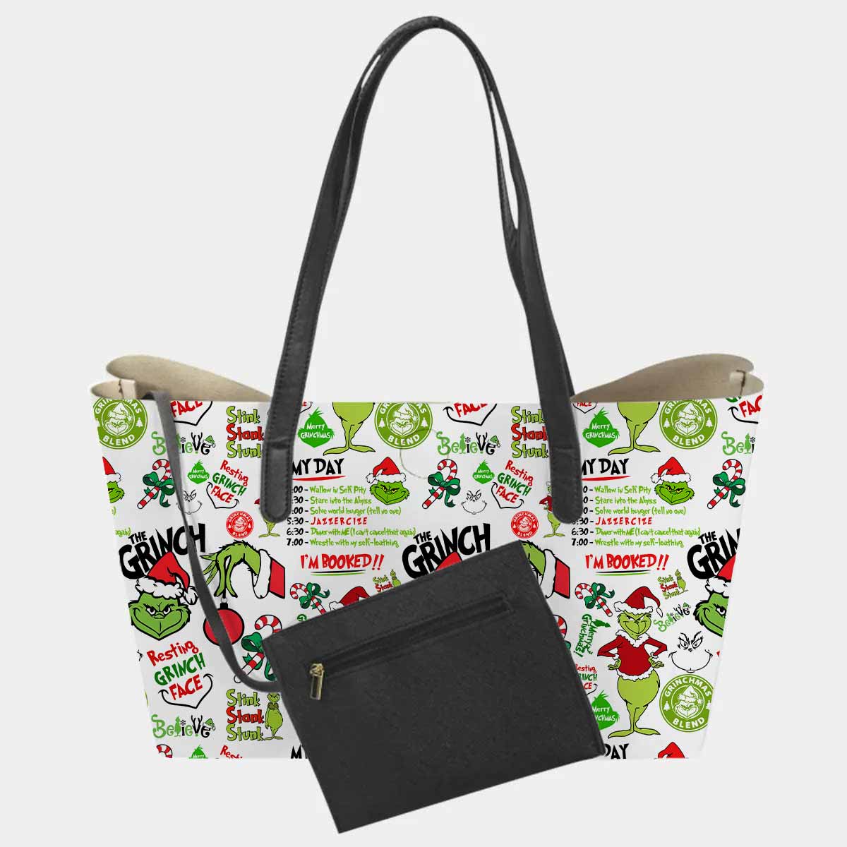 Grinch My Day I'm Booked Hand Bag and Mini Purse Set