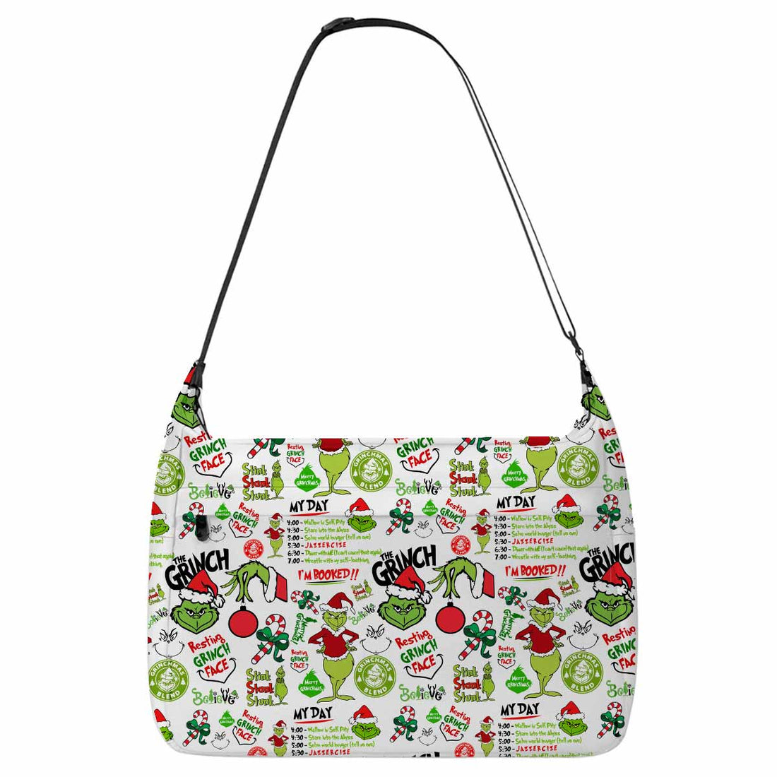 Grinch My Day I'm Booked Messenger Bag