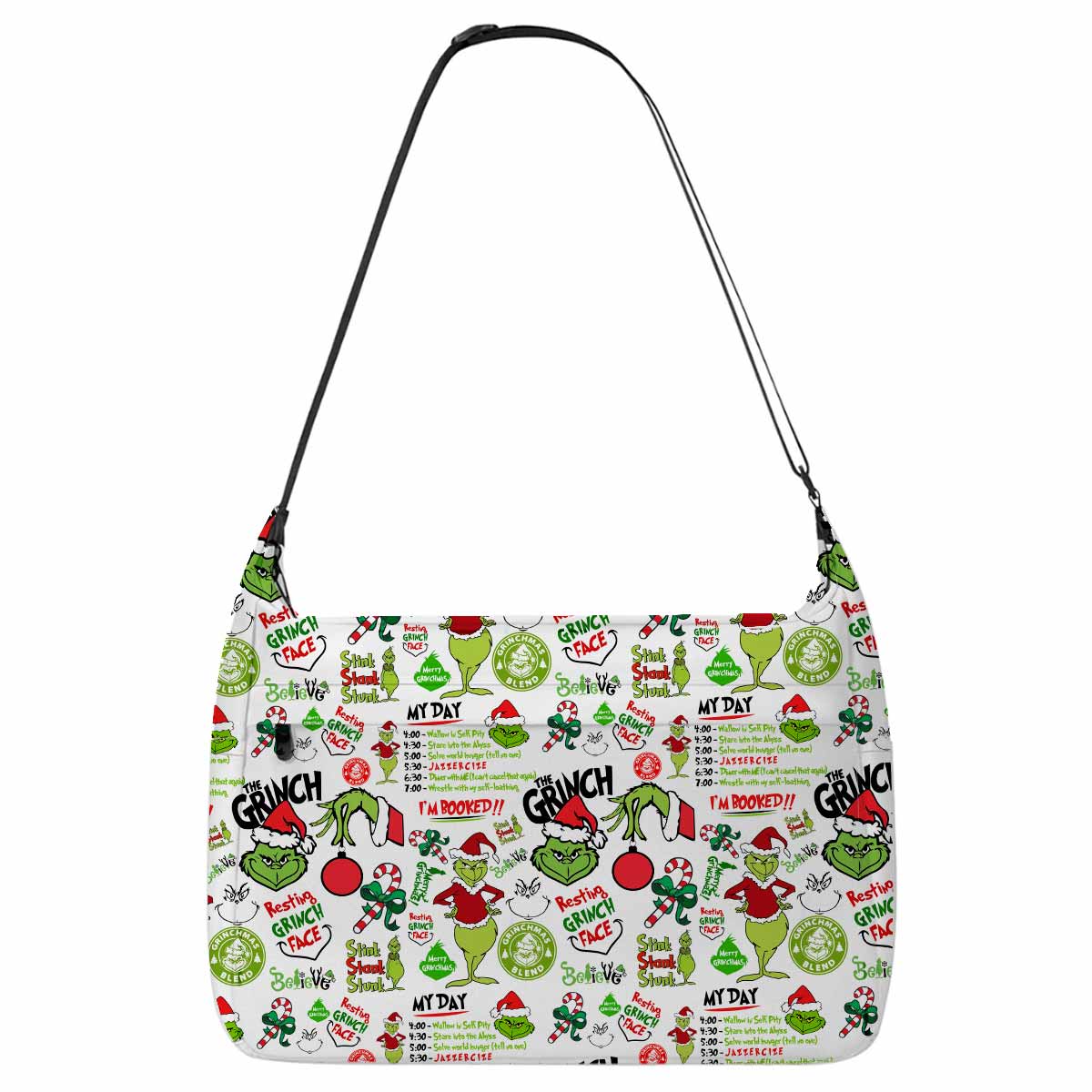 Grinch My Day I'm Booked Messenger Bag