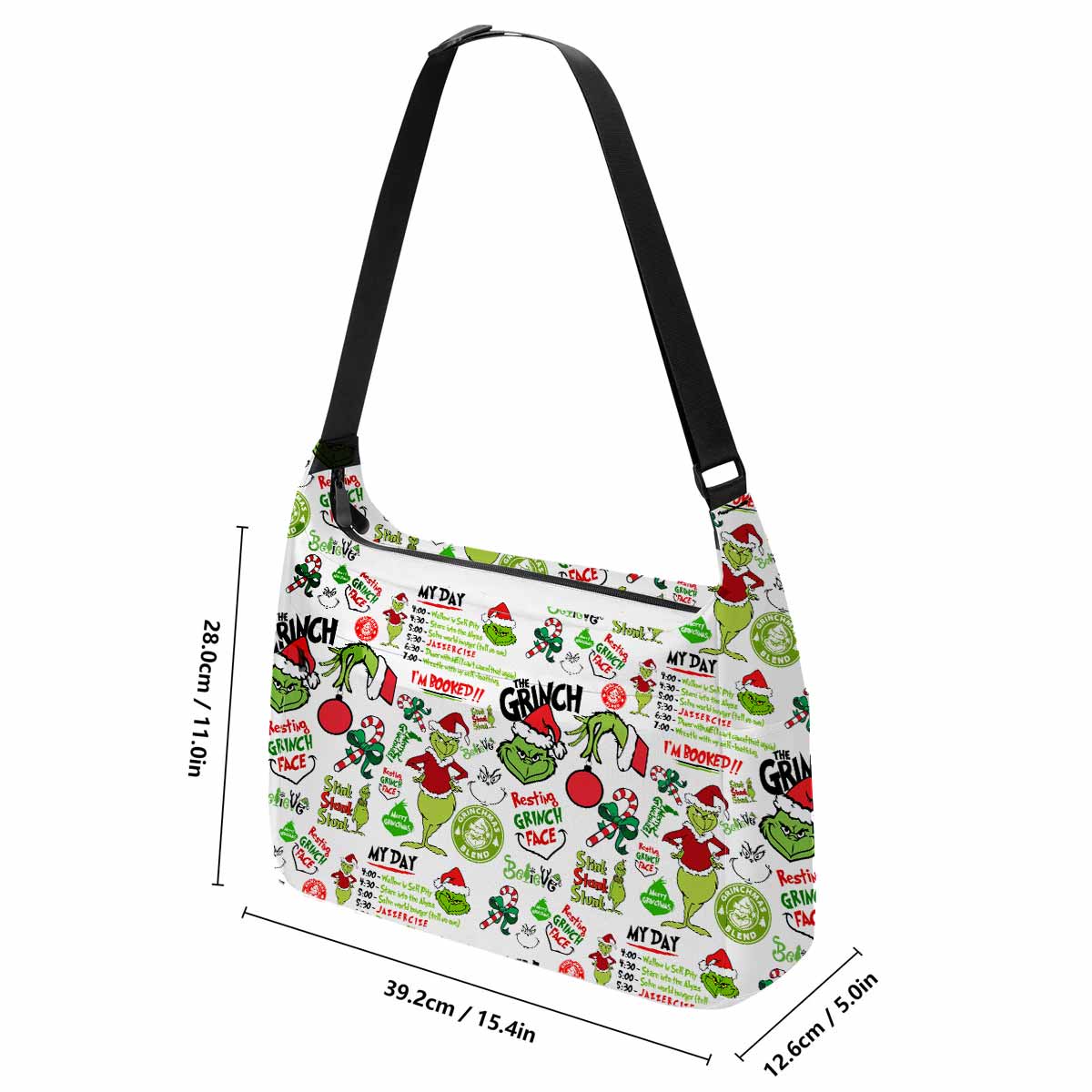 Grinch My Day I'm Booked Messenger Bag