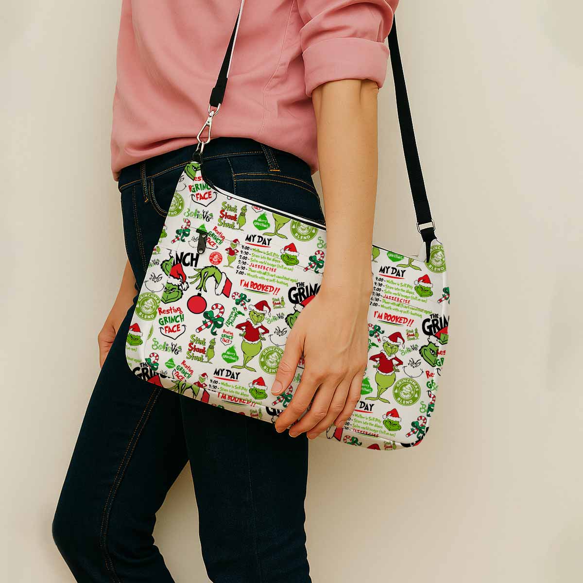 Grinch My Day I'm Booked Messenger Bag