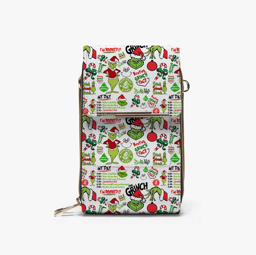 Grinch My Day I'm Booked Mobile Phone Chest Bag