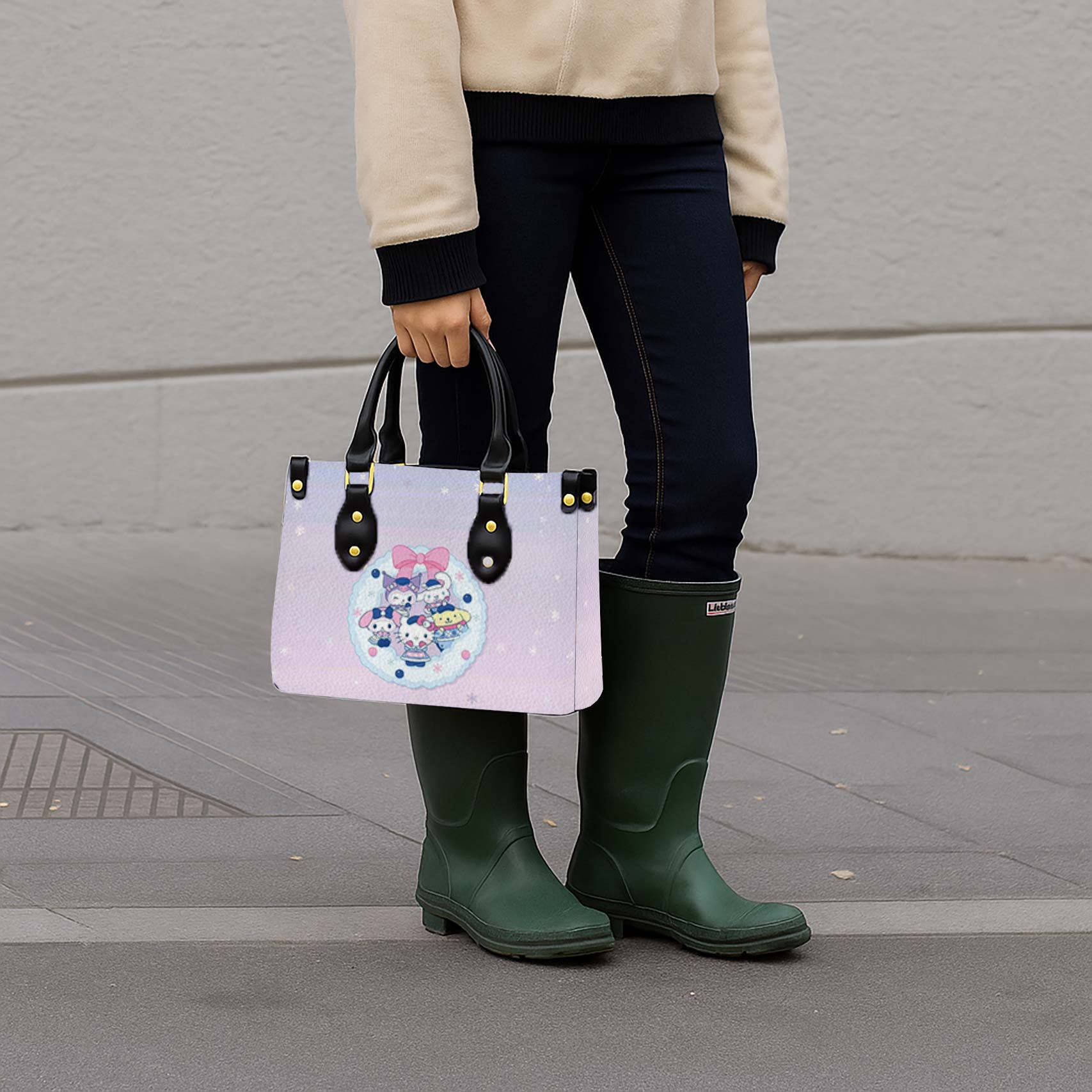 Hello Kitty Friends Women Tote Bag with Black Handles - Image 4