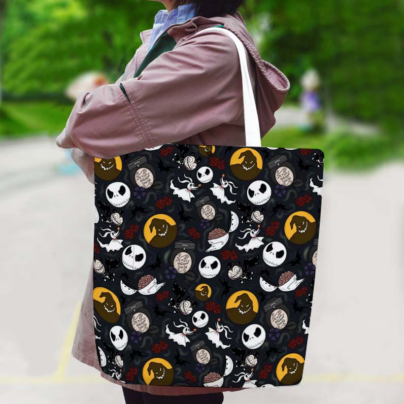 Jack Skellington & Oogie Boogie Canvas Bag with Shoulder Strap - Image 1