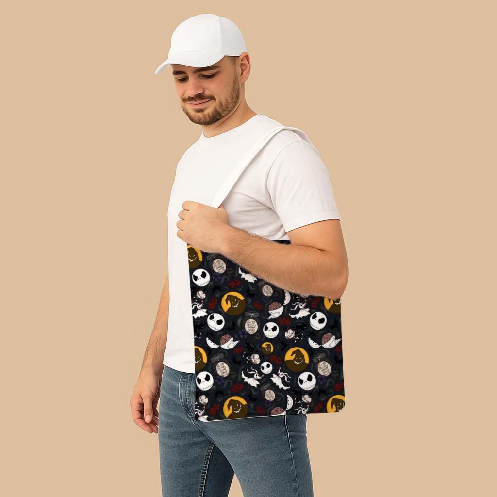 Jack Skellington & Oogie Boogie Canvas Bag with Shoulder Strap - Image 4