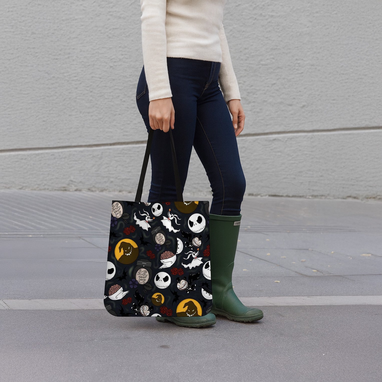 Jack Skellington & Oogie Boogie Canvas Tote Bag - Image 3