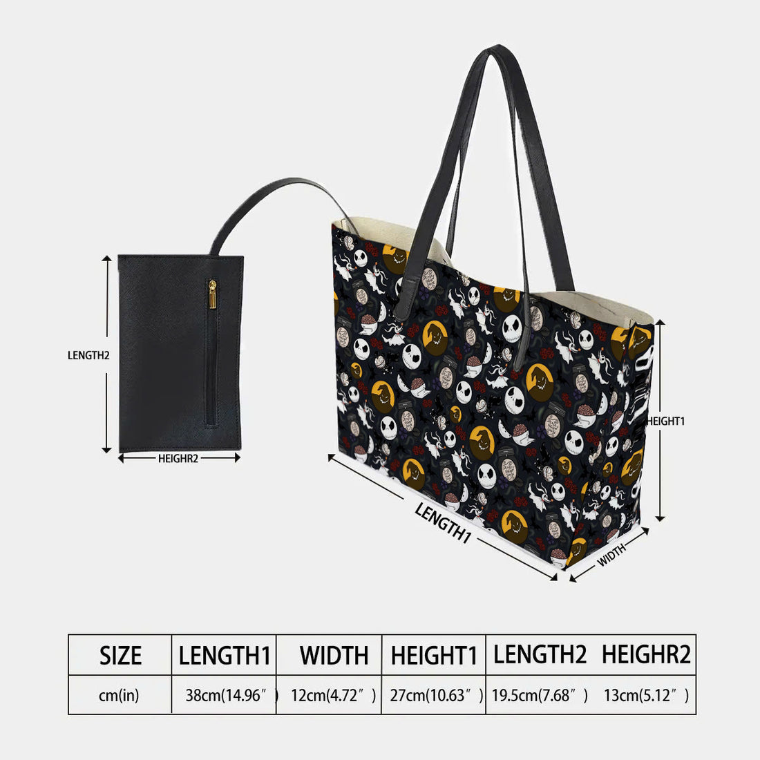 Jack Skellington & Oogie Boogie Hand Bag and Mini Purse Set - Image 1