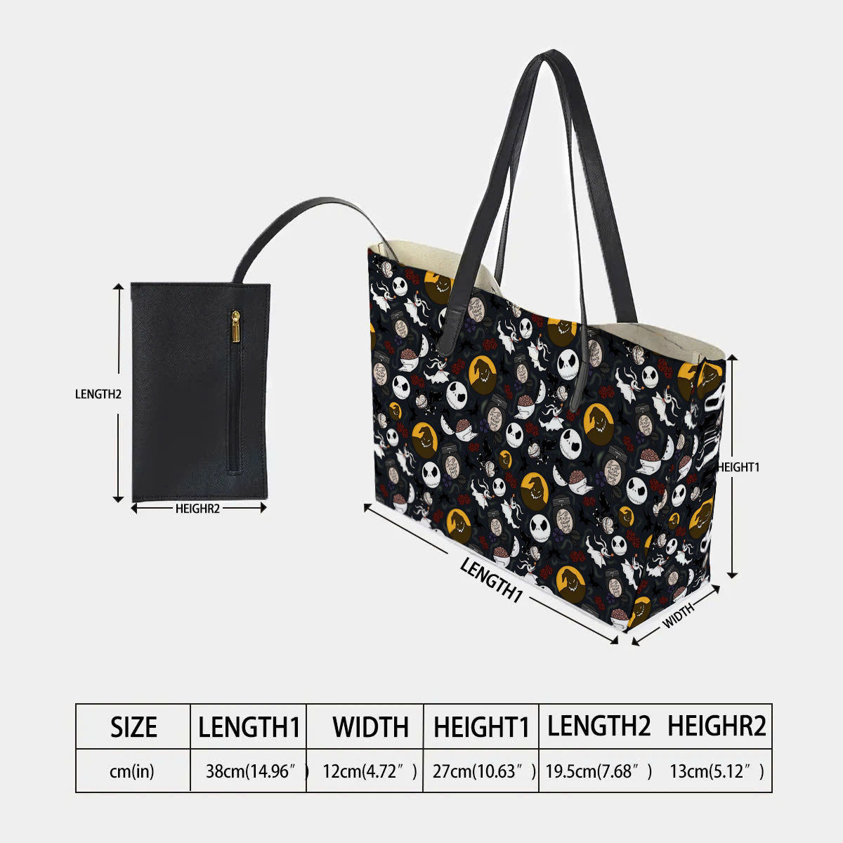 Jack Skellington & Oogie Boogie Hand Bag and Mini Purse Set - Image 2