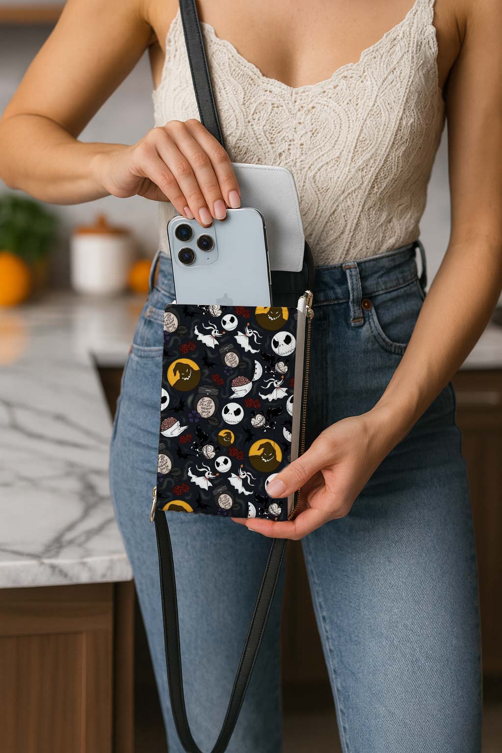 Jack Skellington & Oogie Boogie Mobile Phone Chest Bag - Image 5