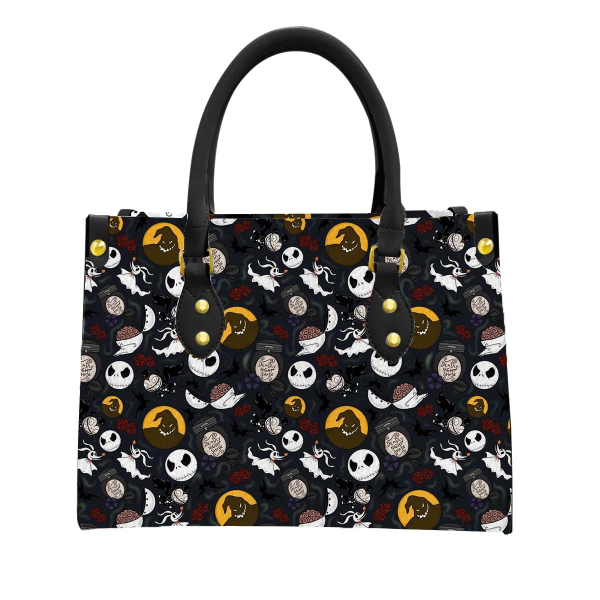 Jack Skellington & Oogie Boogie Women Tote Bag with Black Handles - Image 1
