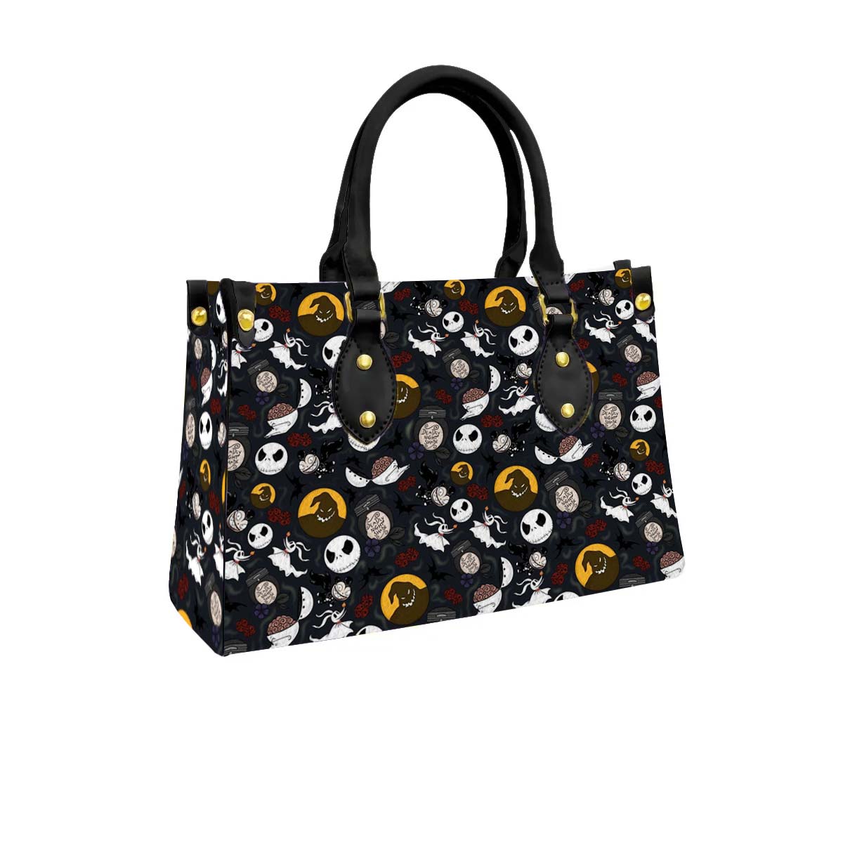 Jack Skellington & Oogie Boogie Women Tote Bag with Black Handles - Image 2