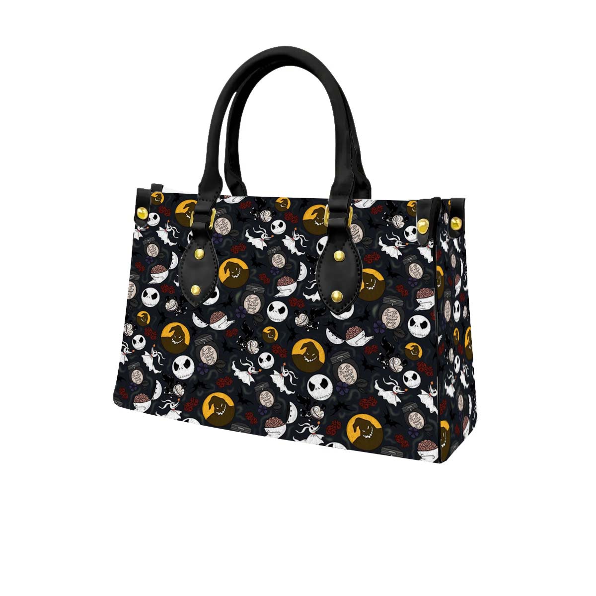 Jack Skellington & Oogie Boogie Women Tote Bag with Black Handles - Image 3
