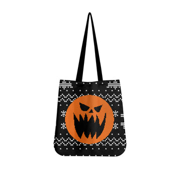 Jack Skellington Pumpkin Face Canvas Tote Bag