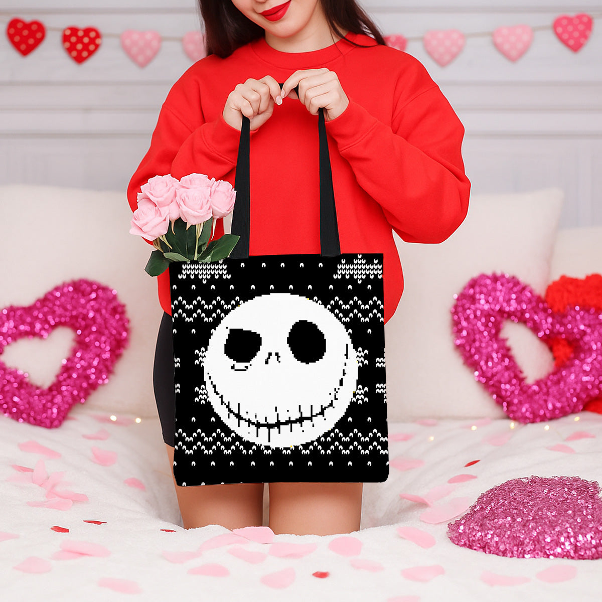 Jack Skellington Pumpkin Face Canvas Tote Bag