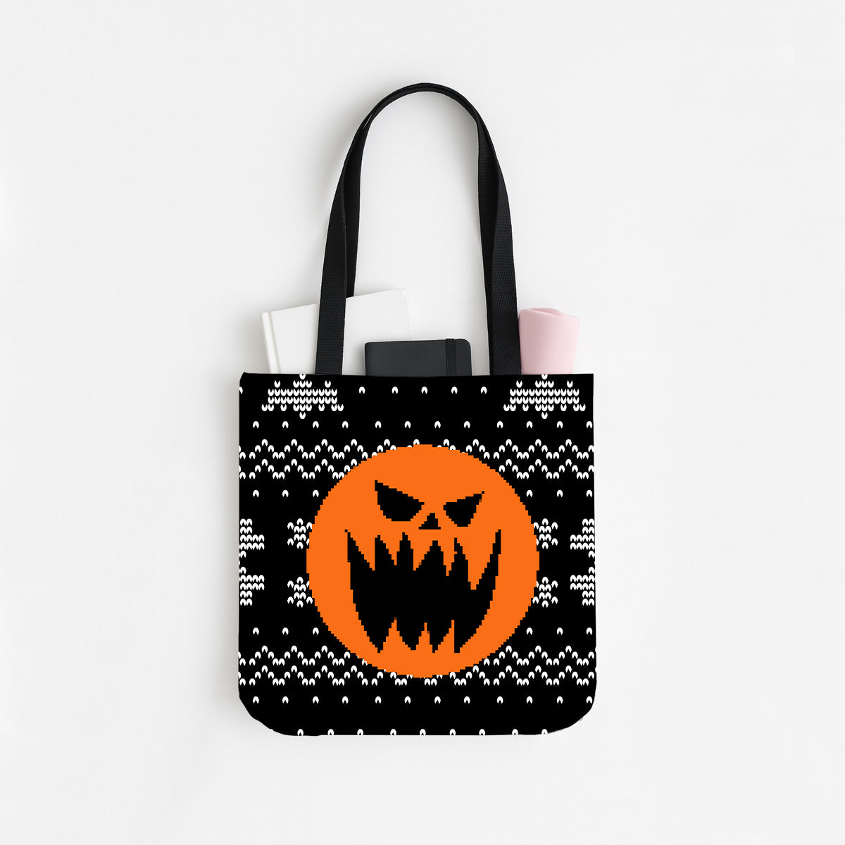 Jack Skellington Pumpkin Face Canvas Tote Bag