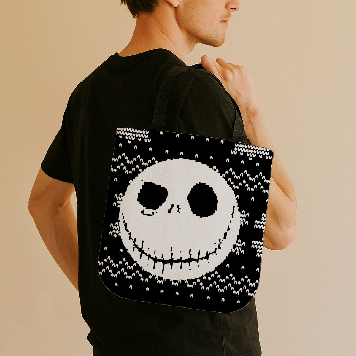 Jack Skellington Pumpkin Face Canvas Tote Bag