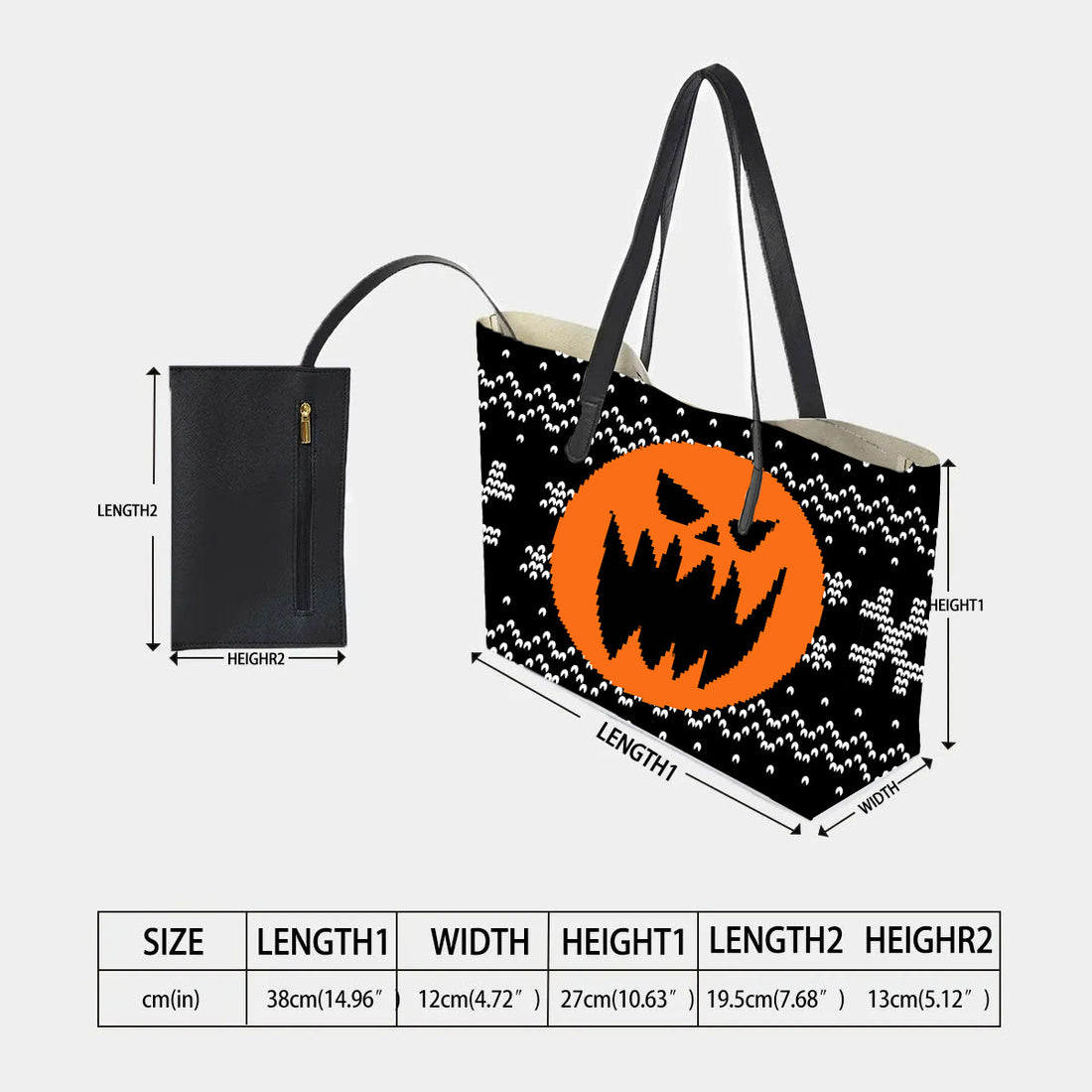 Jack Skellington Pumpkin Face Hand Bag and Mini Purse Set