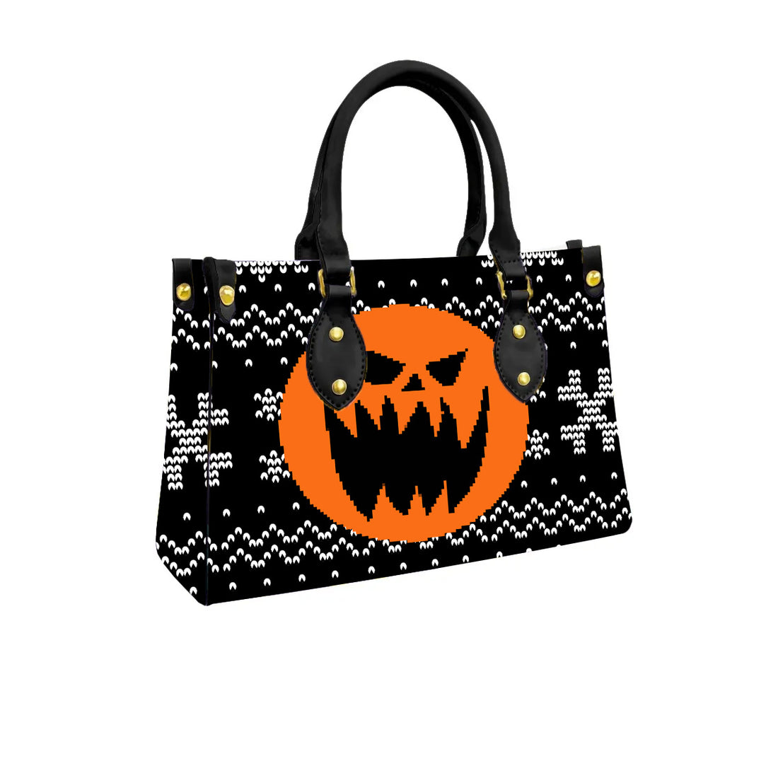 Jack Skellington Pumpkin Face Women Tote Bag with Black Handles