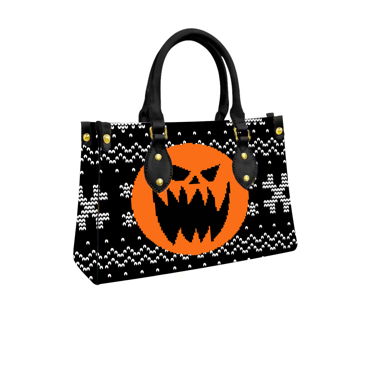 Jack Skellington Pumpkin Face Women Tote Bag with Black Handles