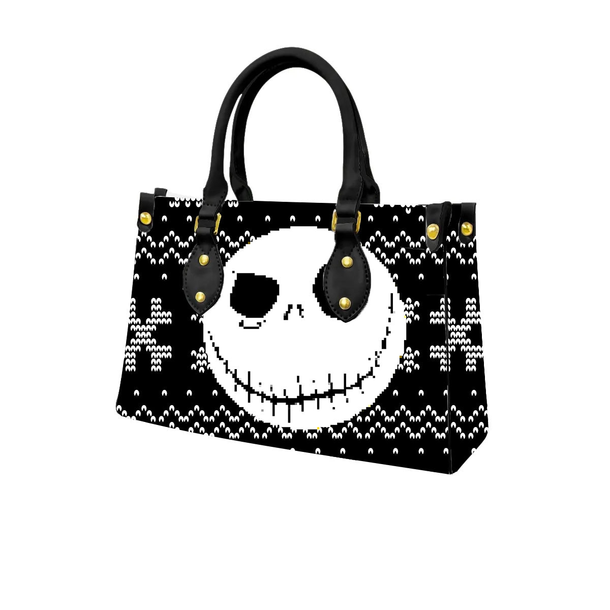 Jack Skellington Pumpkin Face Women Tote Bag with Black Handles