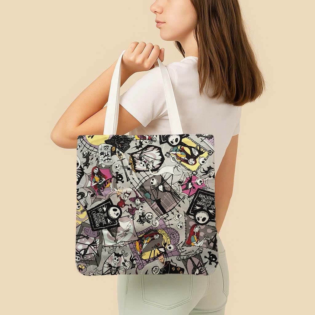 Jack Skellington & Sally Canvas Bag with Shoulder Strap - Image 5