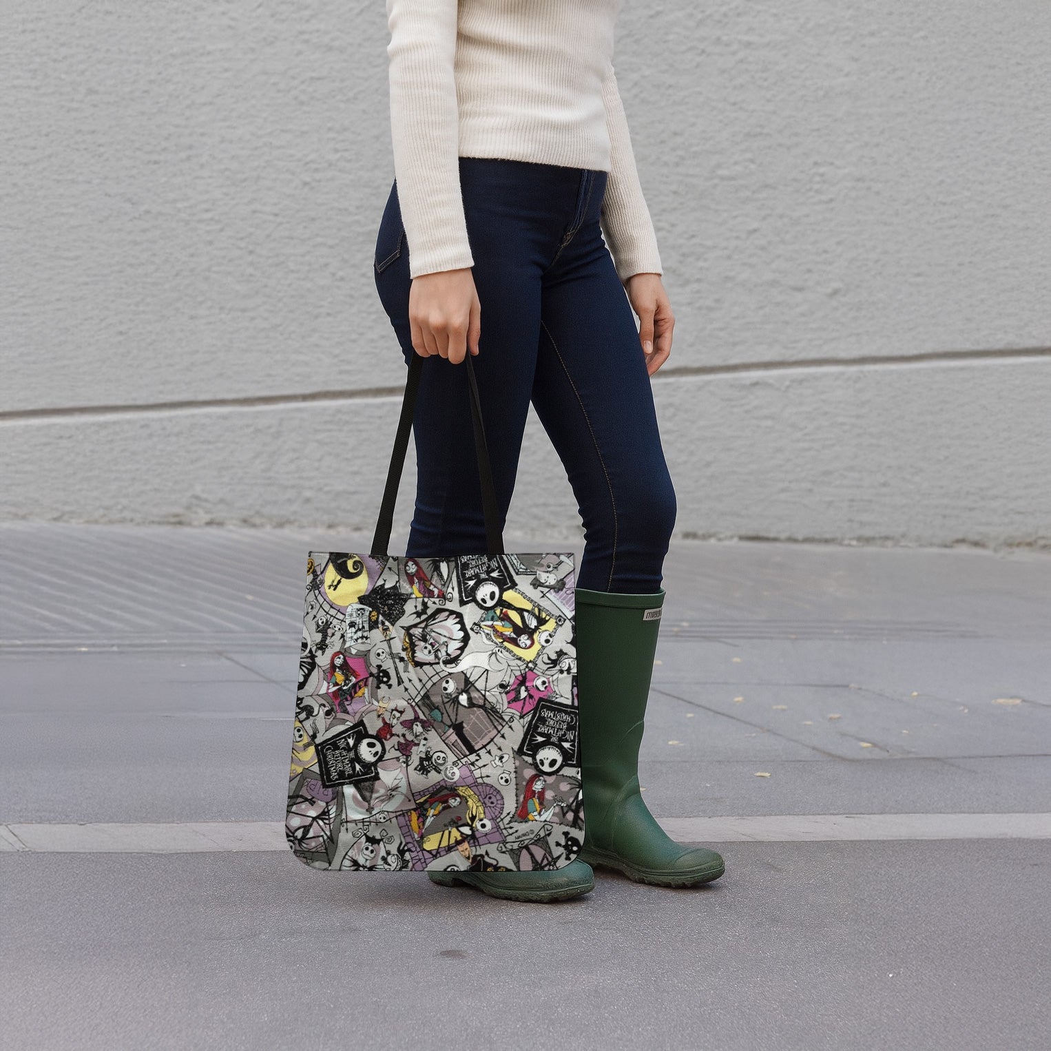 Jack Skellington & Sally Canvas Tote Bag - Image 3