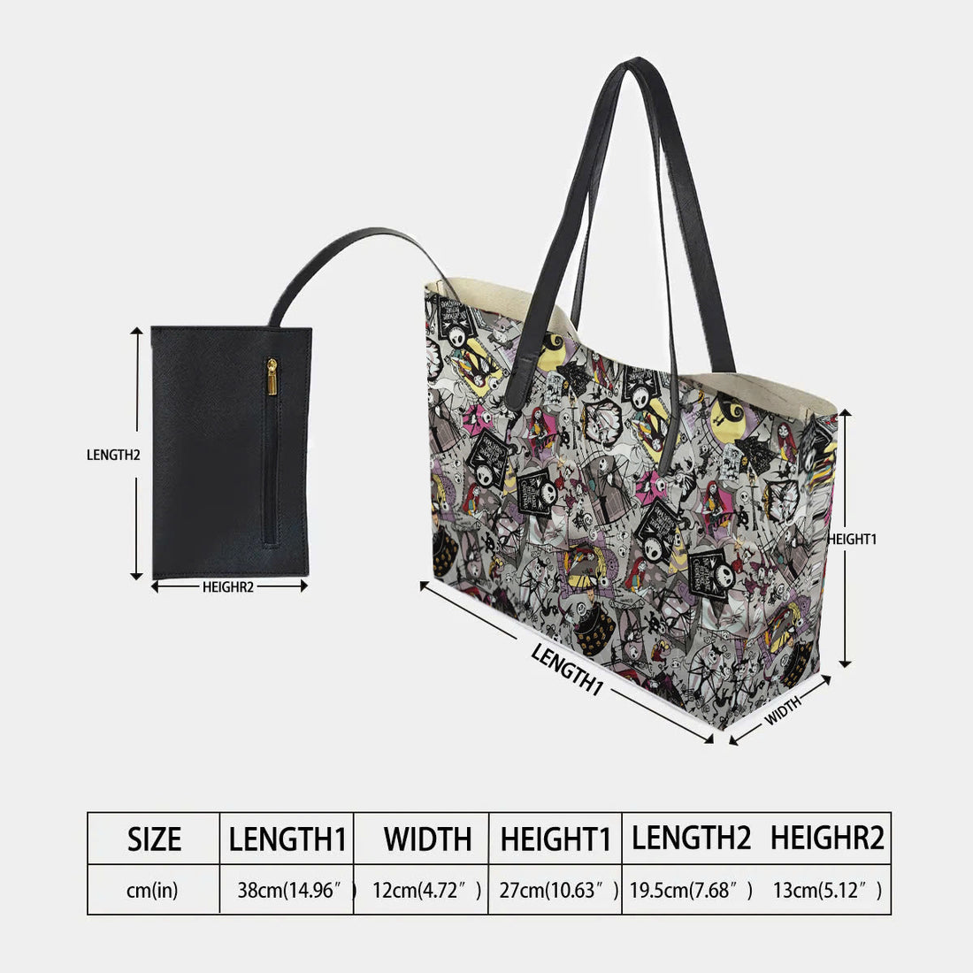 Jack Skellington & Sally Hand Bag and Mini Purse Set - Image 1