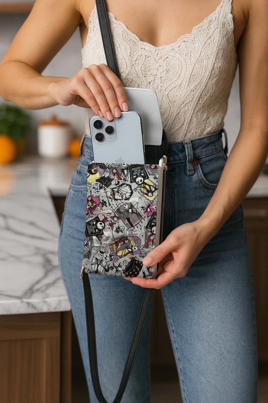 Jack Skellington & Sally Mobile Phone Chest Bag - Image 5