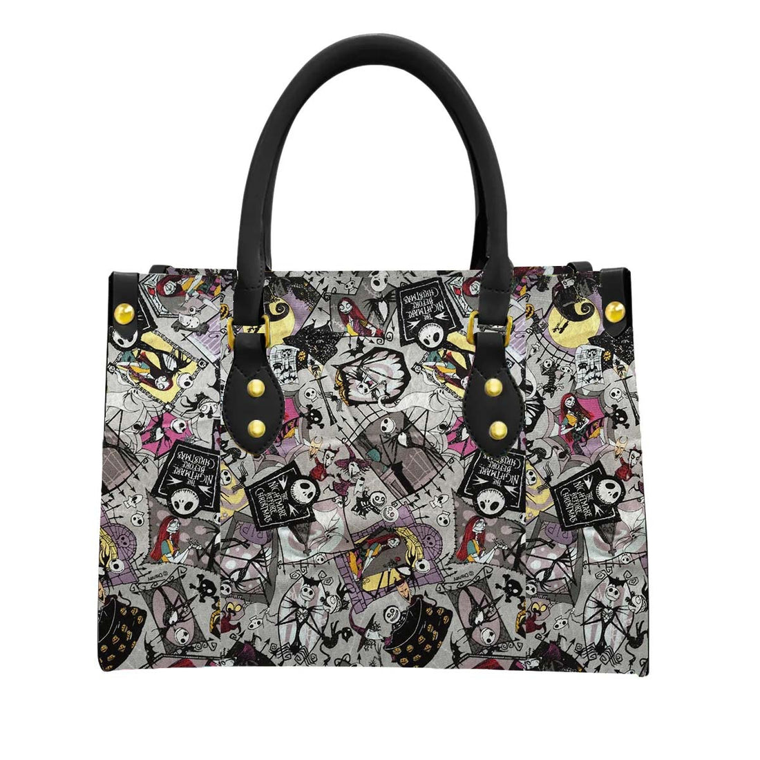 Jack Skellington & Sally Women Tote Bag with Black Handles - Image 1