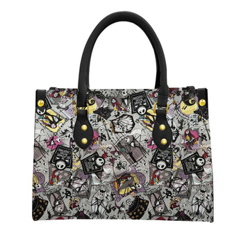 Jack Skellington & Sally Women Tote Bag with Black Handles - Image 1