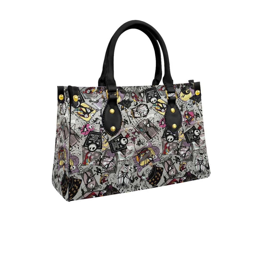 Jack Skellington & Sally Women Tote Bag with Black Handles - Image 1