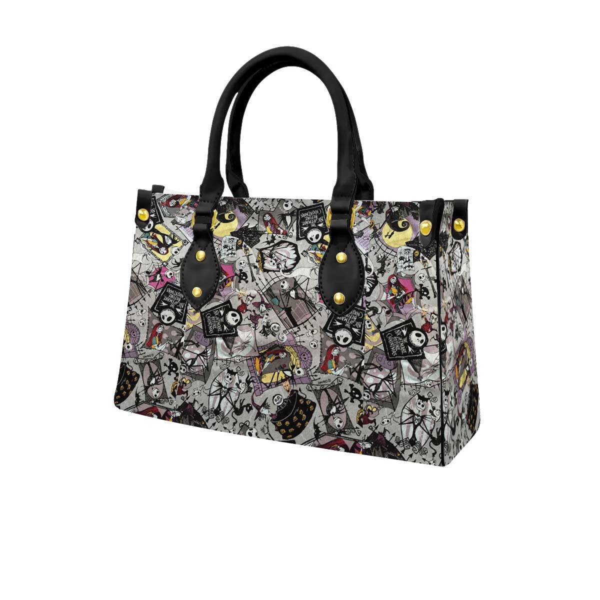 Jack Skellington & Sally Women Tote Bag with Black Handles - Image 3