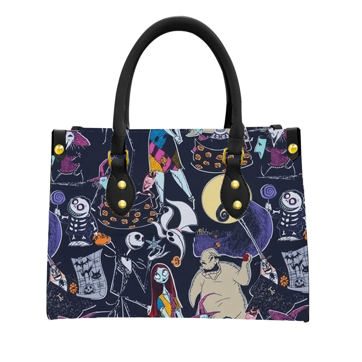 Nightmare Before Christmas Women Tote Bag with Black Handles