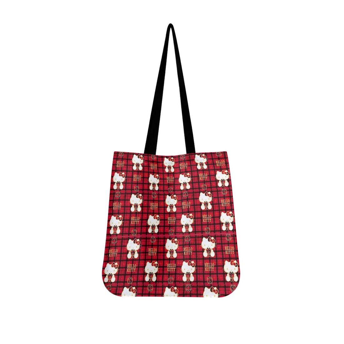 Plaid Hello Kitty Canvas Tote Bag - Image 1