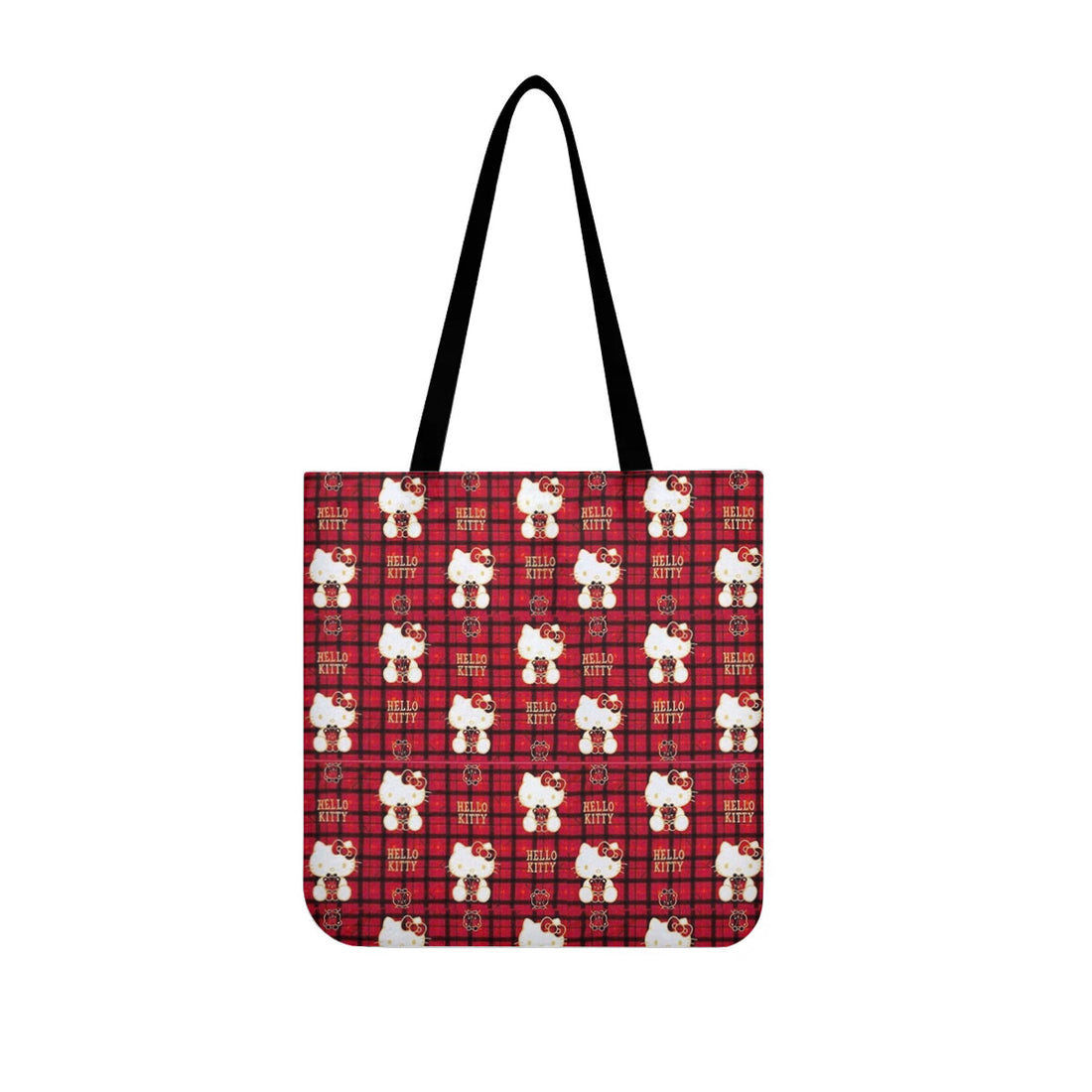 Plaid Hello Kitty Canvas Tote Bag - Image 1