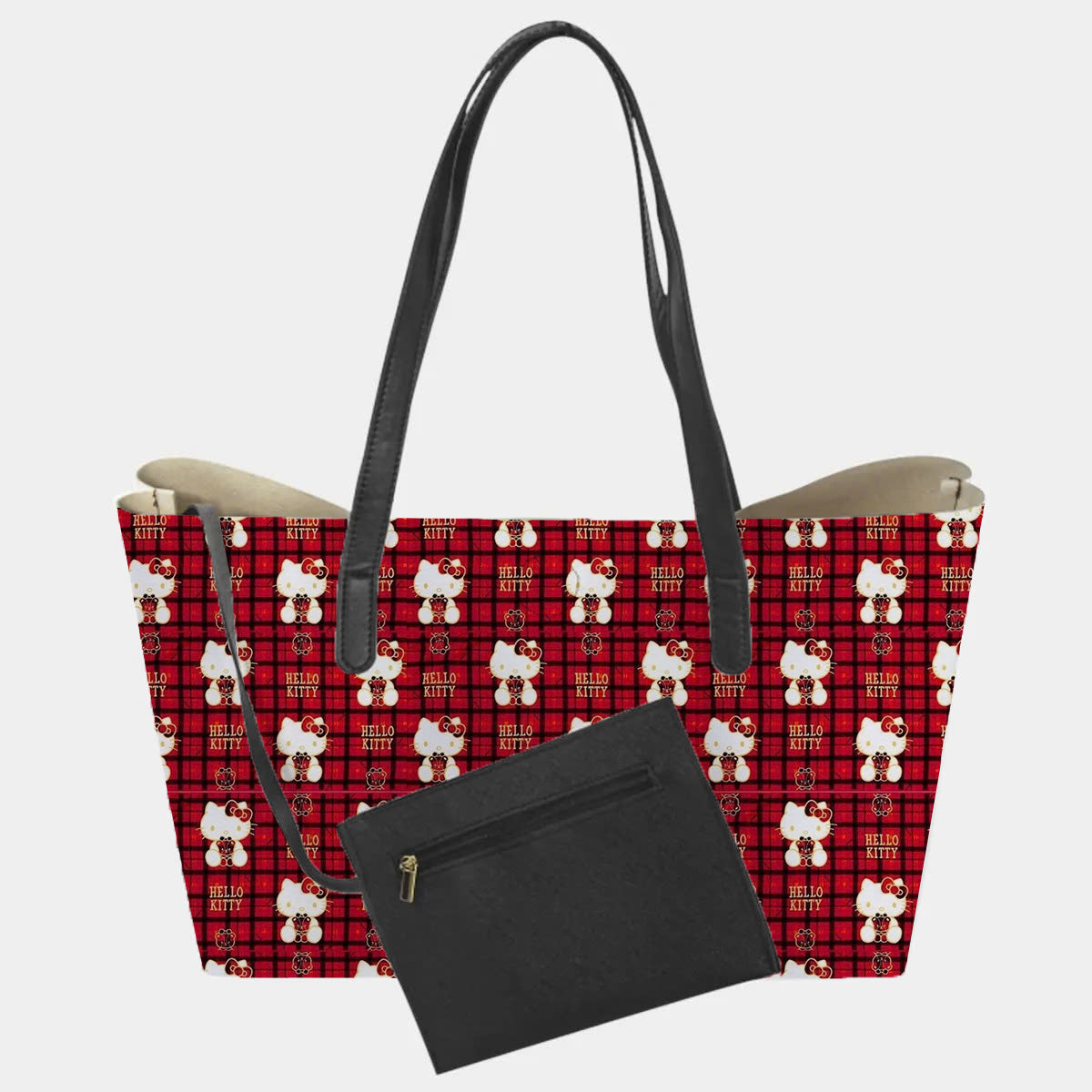 Plaid Hello Kitty Hand Bag and Mini Purse Set - Image 3