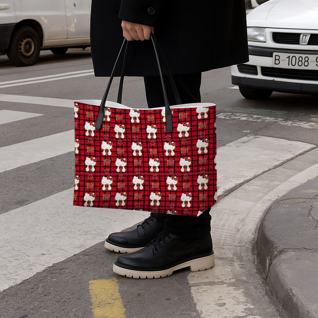 Plaid Hello Kitty Hand Bag and Mini Purse Set - Image 4