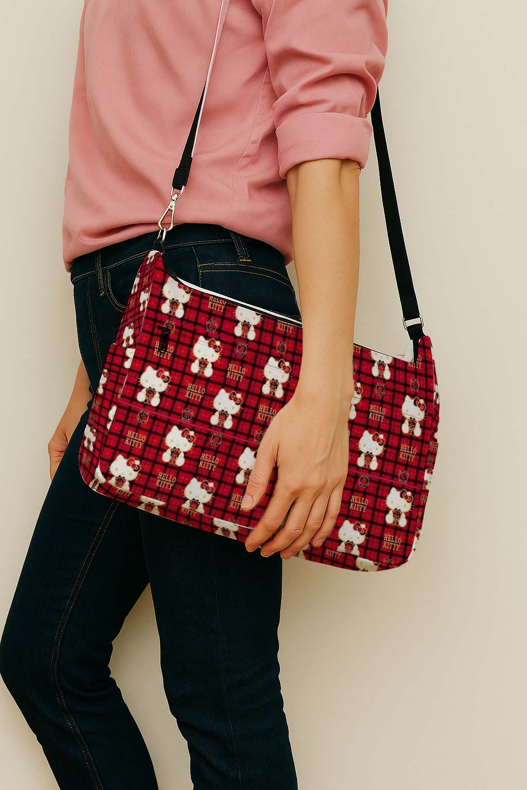 Plaid Hello Kitty Messenger Bag - Image 4