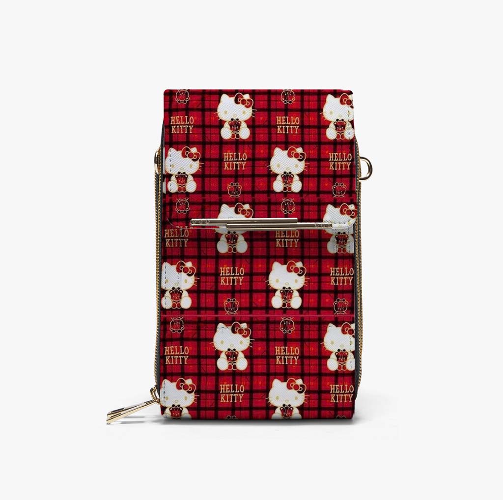 Plaid Hello Kitty Mobile Phone Chest Bag - Image 1
