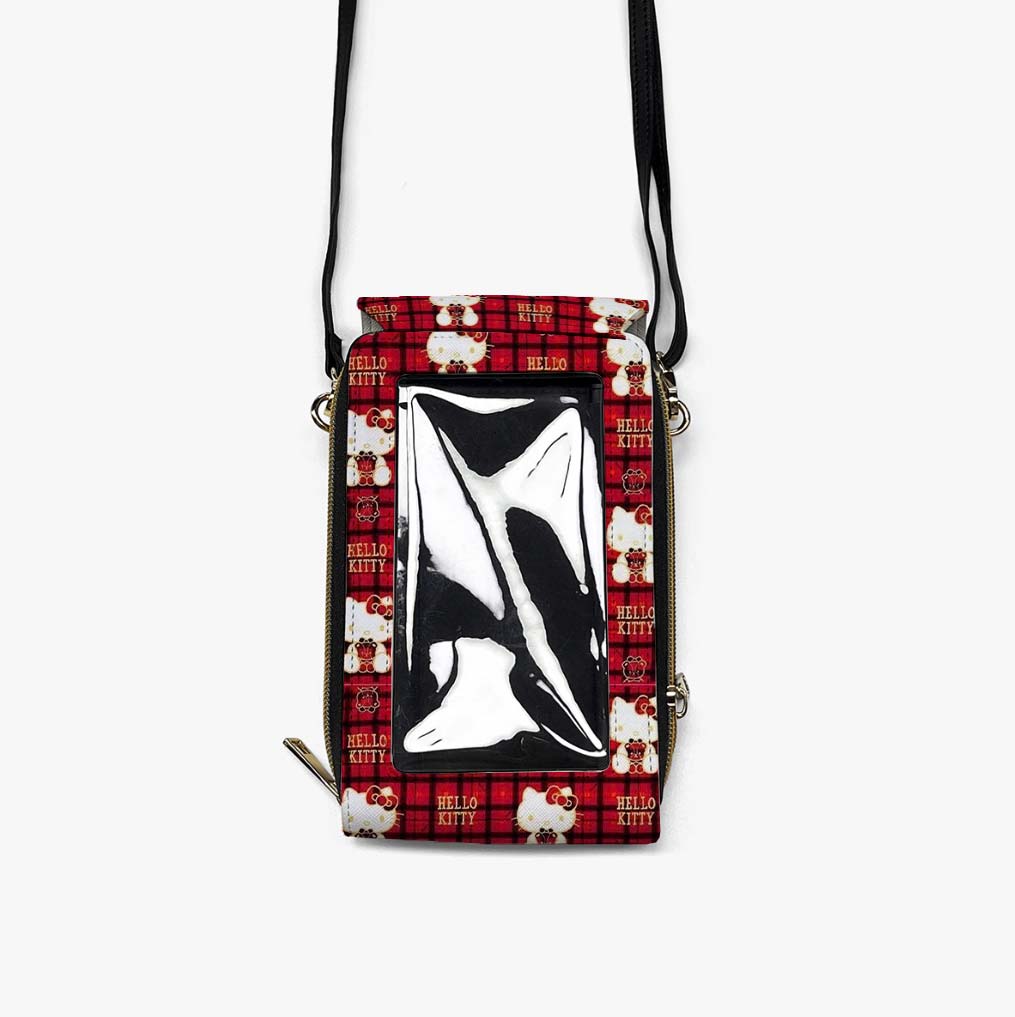 Plaid Hello Kitty Mobile Phone Chest Bag - Image 1