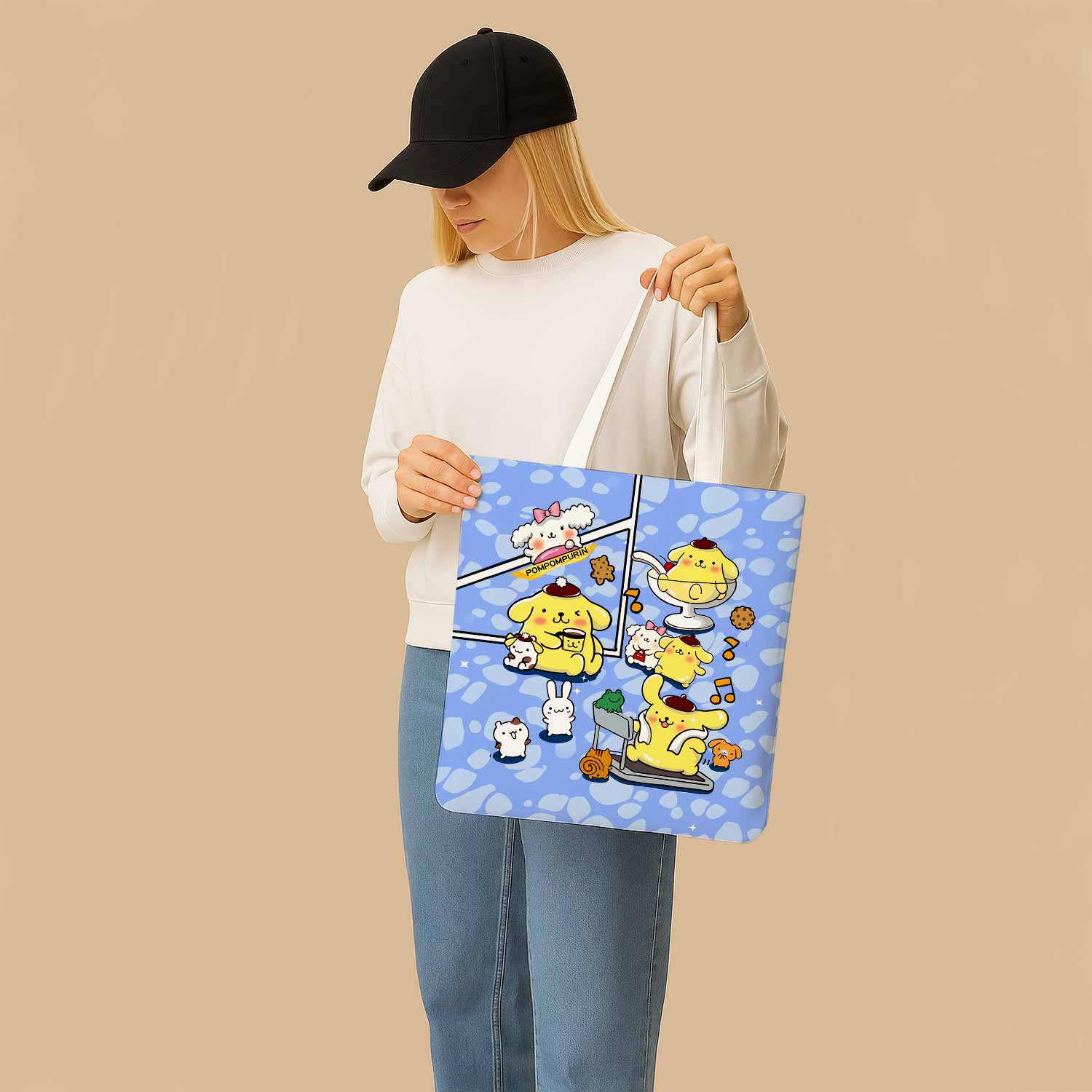 Pompompurin Sanrio Canvas Bag with Shoulder Strap