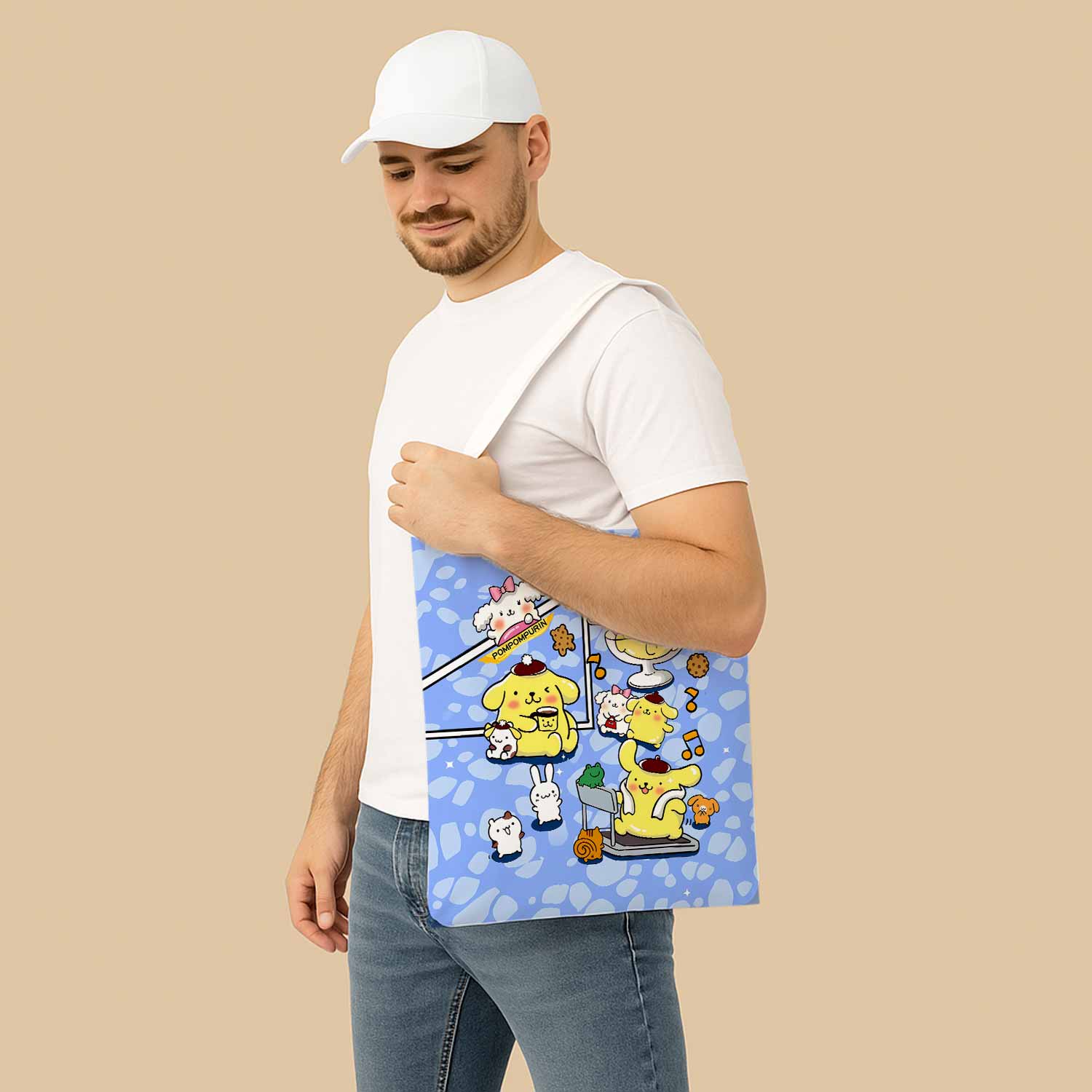 Pompompurin Sanrio Canvas Bag with Shoulder Strap