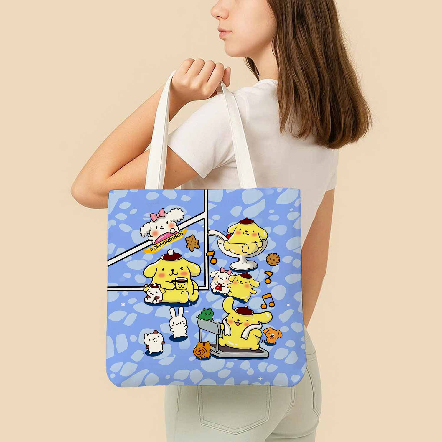 Pompompurin Sanrio Canvas Bag with Shoulder Strap